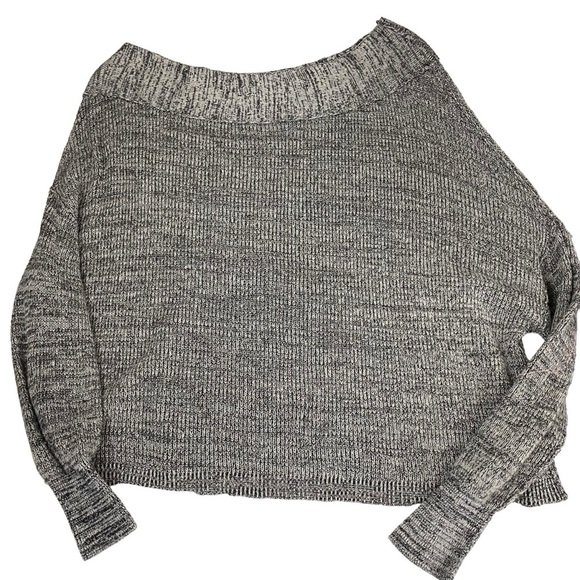 Free People Alana Off Shoulder Knit Gray Sweater - Picture 6 of 14